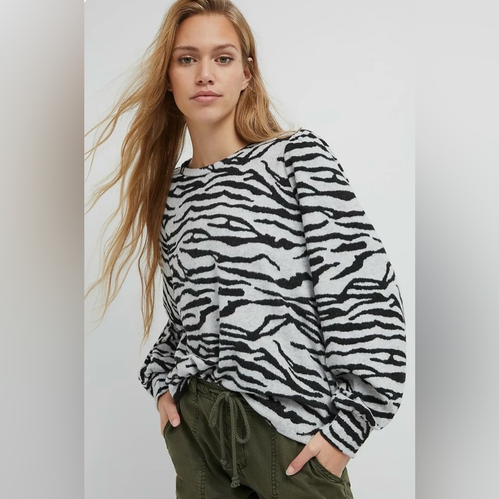 Anthropologie Sanctuary Jennie Zebra Print Sweater